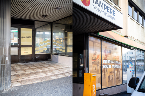 International House Tampereen sisäänkäynti osoitteessa Rautatienkatu 10.