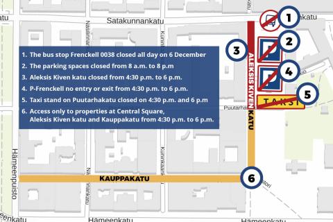 Map of the Independence Day 2025 traffic arrangements in the city centre.